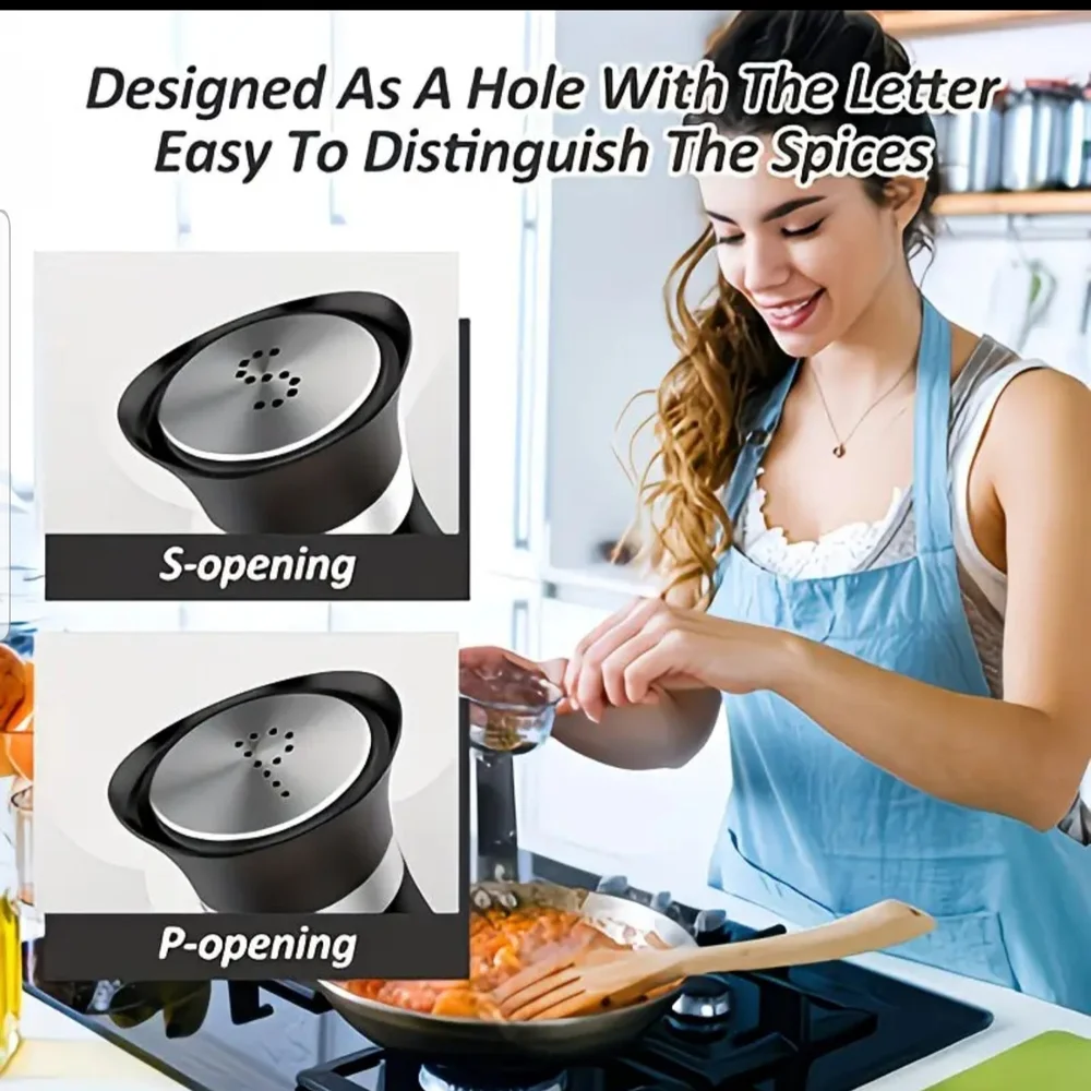 Black Salt and Pepper Set - Sleek Kitchen Seasoning Shakers